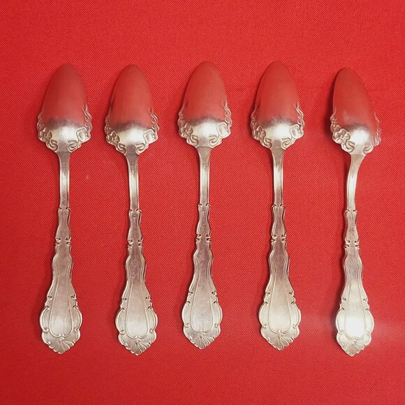 Simeon L & George H Rogers Co Nickel Silver Jam Preserve Spoon Lot of 5 - Picture 4 of 12